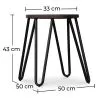 Round Stool - Industrial Design - Wood & Steel - 43cm - Hairpin image 7