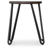 Buy Round Stool - Industrial Design - Wood & Steel - 43cm - Hairpin Dark grey 58384 - in the UK