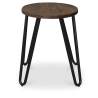 Buy Round Stool - Industrial Design - Wood & Steel - 43cm - Hairpin Dark grey 58384 - prices