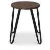 Round Stool - Industrial Design - Wood & Steel - 43cm - Hairpin image 7