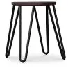 Round Stool - Industrial Design - Wood & Steel - 43cm - Hairpin image 7