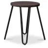 Round Stool - Industrial Design - Wood & Steel - 43cm - Hairpin image 7