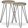 Buy Set of 2 Side Tables - Industrial Design - Wood and Metal - Hairpin Grey 59463 - in the UK