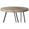 Buy Set of 2 Side Tables - Industrial Design - Wood and Metal - Hairpin Grey 59463 in the United Kingdom