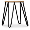 Buy Round Bar Stool - Industrial Design - Wood & Steel - 44cm - Hairpin Light grey 59488 - in the UK