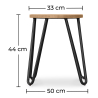Buy Round Bar Stool - Industrial Design - Wood & Steel - 44cm - Hairpin Light grey 59488 at Privatefloor