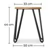 Round Bar Stool - Industrial Design - Wood & Steel - 44cm - Hairpin image 7