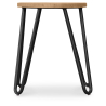 Buy Round Bar Stool - Industrial Design - Wood & Steel - 44cm - Hairpin Light grey 59488 - prices