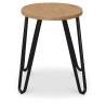Buy Round Bar Stool - Industrial Design - Wood & Steel - 44cm - Hairpin Light grey 59488 at Privatefloor