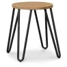 Round Bar Stool - Industrial Design - Wood & Steel - 44cm - Hairpin image 7