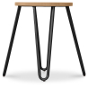 Buy Round Bar Stool - Industrial Design - Wood & Steel - 44cm - Hairpin Light grey 59488 home delivery