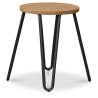 Buy Round Bar Stool - Industrial Design - Wood & Steel - 44cm - Hairpin Light grey 59488 with a guarantee