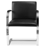 Buy Office Chair with Armrests - Desk Chair Upholstered in Leather - Brama Black 16808 - in the UK