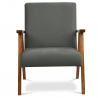 Buy Wooden Armchair with Armrests - Upholstered in Fabric - Odí Taupe 59592 - prices