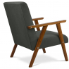 Buy Wooden Armchair with Armrests - Upholstered in Fabric - Odí Taupe 59592 in the United Kingdom