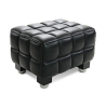 Buy 
Square Footrest - Leather Upholstered - Knox Black 23370 - in the UK