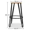 Round Stool - Industrial Design - Wood & Metal - 66cm - Hairpin image 7