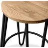 Round Stool - Industrial Design - Wood & Metal - 66cm - Hairpin image 7