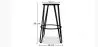 Round Stool - Industrial Design - Wood & Metal - 66cm - Hairpin image 7