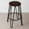 Round Stool - Industrial Design - Wood & Metal - 66cm - Hairpin image 7
