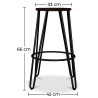 Buy Round Stool - Industrial Design - Wood & Metal - 66cm - Hairpin Light grey 59501 with a guarantee