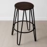 Round Stool - Industrial Design - Wood & Metal - 66cm - Hairpin image 7