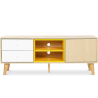 Buy Wooden TV Stand - Scandinavian Design - Daven Yellow 59657 - in the UK