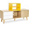 Buy Wooden TV Stand - Scandinavian Design - Daven Yellow 59657 in the United Kingdom