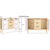 Buy Wooden Sideboard - Scandinavian Design - 3 drawers - Roger Natural wood 59652 - in the UK