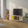 Buy Wooden TV Stand - Scandinavian Design - Aren Yellow 59660 - in the UK