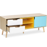 Buy Wooden TV Stand - Scandinavian Design - Axe Multicolour 59718 in the United Kingdom