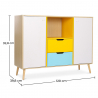 Buy Wooden Sideboard - Multicolor Design - Scandinavian Style - Grap Multicolour 59651 with a guarantee