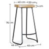Buy Bar Stool - Industrial Design - Wood & Metal - 76cm - Adriel Black 59571 at Privatefloor