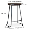 Buy Bar Stool - Industrial Design - Wood & Metal - 66 cm - Adriel Yellow 59584 at Privatefloor