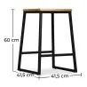 Industrial Design Bar Stool - Wood & Metal - 60cm - Big Boy image 7