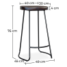 Buy  Bar Stool - Industrial Design - Wood and Metal - 76cm - Aiyana Steel 59570 at Privatefloor