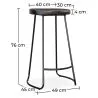  Bar Stool - Industrial Design - Wood and Metal - 76cm - Aiyana image 7