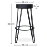 Buy Round Stool - Industrial Design - 80 cm - Elan Black 59572 - in the UK