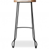 Buy Industrial Design Stool - Wood and Metal - 76 cm - Yaina Light brown 59798 in the United Kingdom
