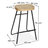 Buy  Bar Stool - Industrial Design - Wood and Metal - 75 cm - Inteus Black 59574 at Privatefloor