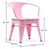 Buy Children's Chair with Armrests - Children's Chair Industrial Design - Steel - Stylix Pink 59684 - in the UK