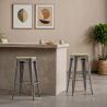 Industrial Design Bar Stool - Steel & Wood - 76cm - Stylix image 7