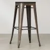 Bar Stool - Industrial Design - Wood & Metal - 76cm - Stylix image 7