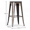 Buy Bar Stool - Industrial Design - Wood & Metal - 76cm - Stylix Metallic bronze 59697 - prices
