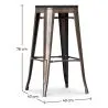Bar Stool - Industrial Design - Wood & Metal - 76cm - Stylix image 7