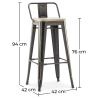 Buy Bar Stool with Backrest - Industrial Design - 76 cm - Stylix Red 59694 with a guarantee