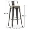 Bar Stool with Backrest - Industrial Design - 76 cm - Stylix image 7