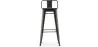 Bar Stool with Backrest - Industrial Design - Wood & Steel - 76cm - Stylix image 7