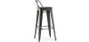 Bar Stool with Backrest - Industrial Design - Wood & Steel - 76cm - Stylix image 7
