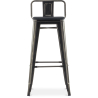 Buy Bar Stool with Backrest - Industrial Design - Wood & Steel - 76cm - Stylix Metallic bronze 59693 - prices